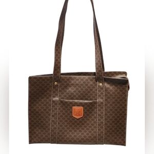 EUC CELINE MACADAM Canvas Tote PVC Leather